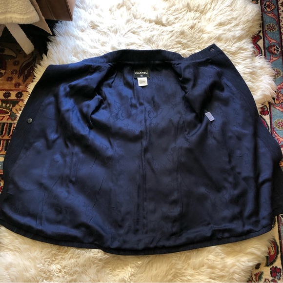 Chanel 2015 short sleeve navy cotton jacket 38 - Picture 6 of 14